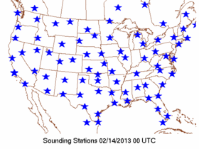 Skew-T charts for all observed soundings across the United States. An archive of seven days of data is available.