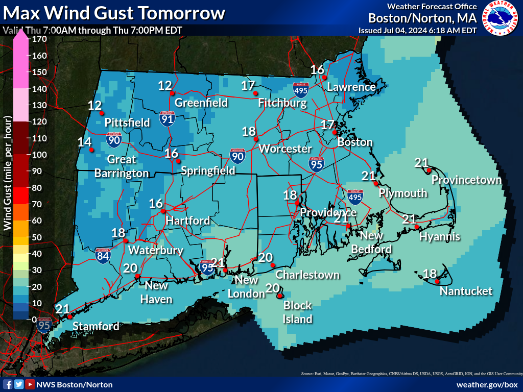 Map that displays the 2nd period Max Wind Gust.