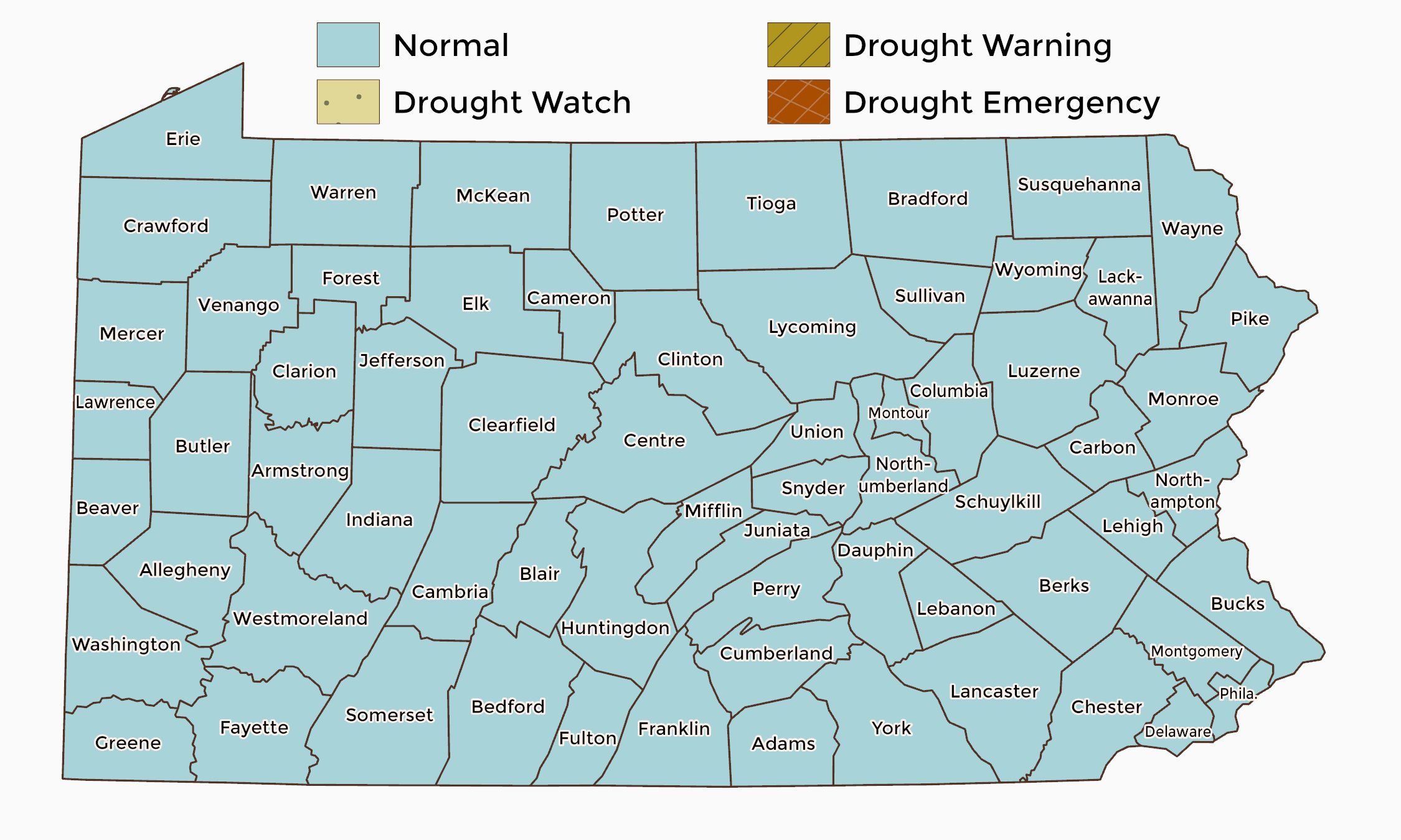 Drought Map of Pennsylvania