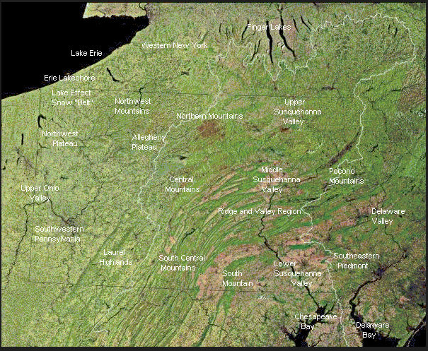 Common PA Regional Geographical Names
