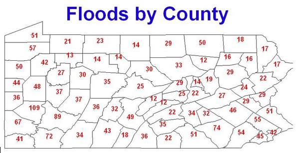Floods By County Map