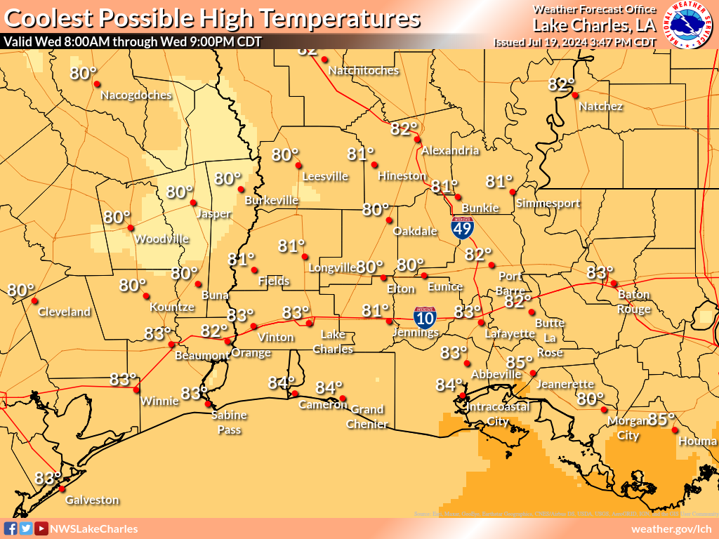 Coolest Possible High Temperature for Day 6