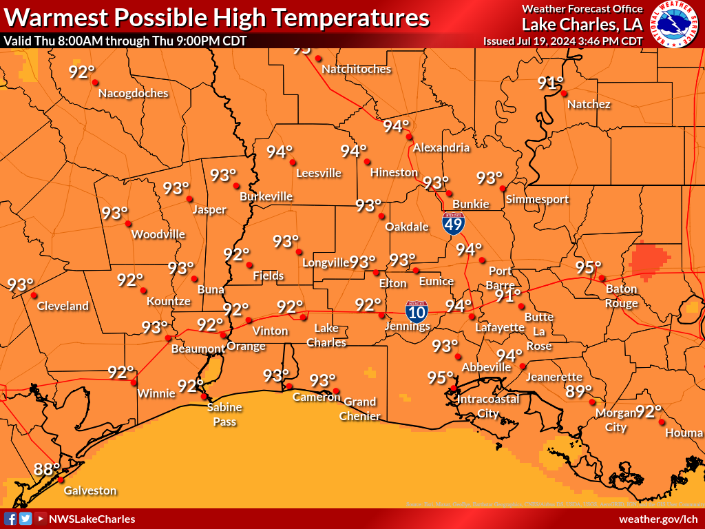 Warmest Possible High Temperature for Day 7