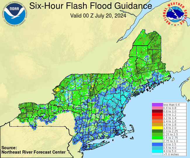 Latest 6-hour Flash Flood Guidance Graphic.