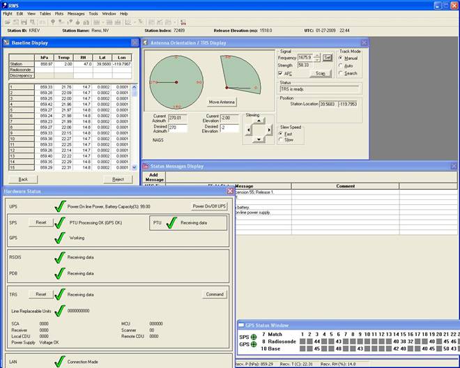 RRS User Interface Display Screenshot