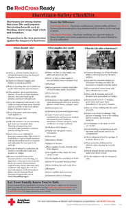 Red Cross Hurricane Safety Checklist - English